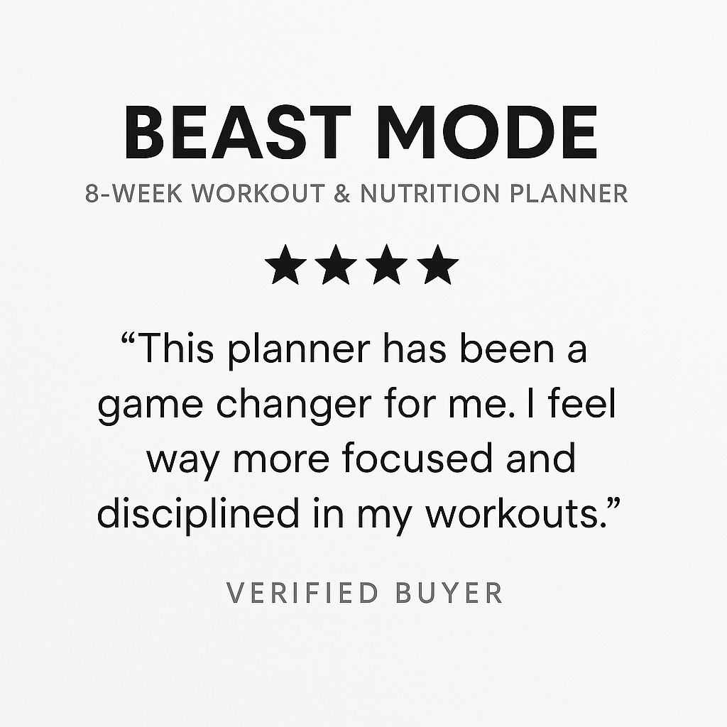 Beast Mode 8-Week Workout & Nutrition Planner | Printable Fitness Journal