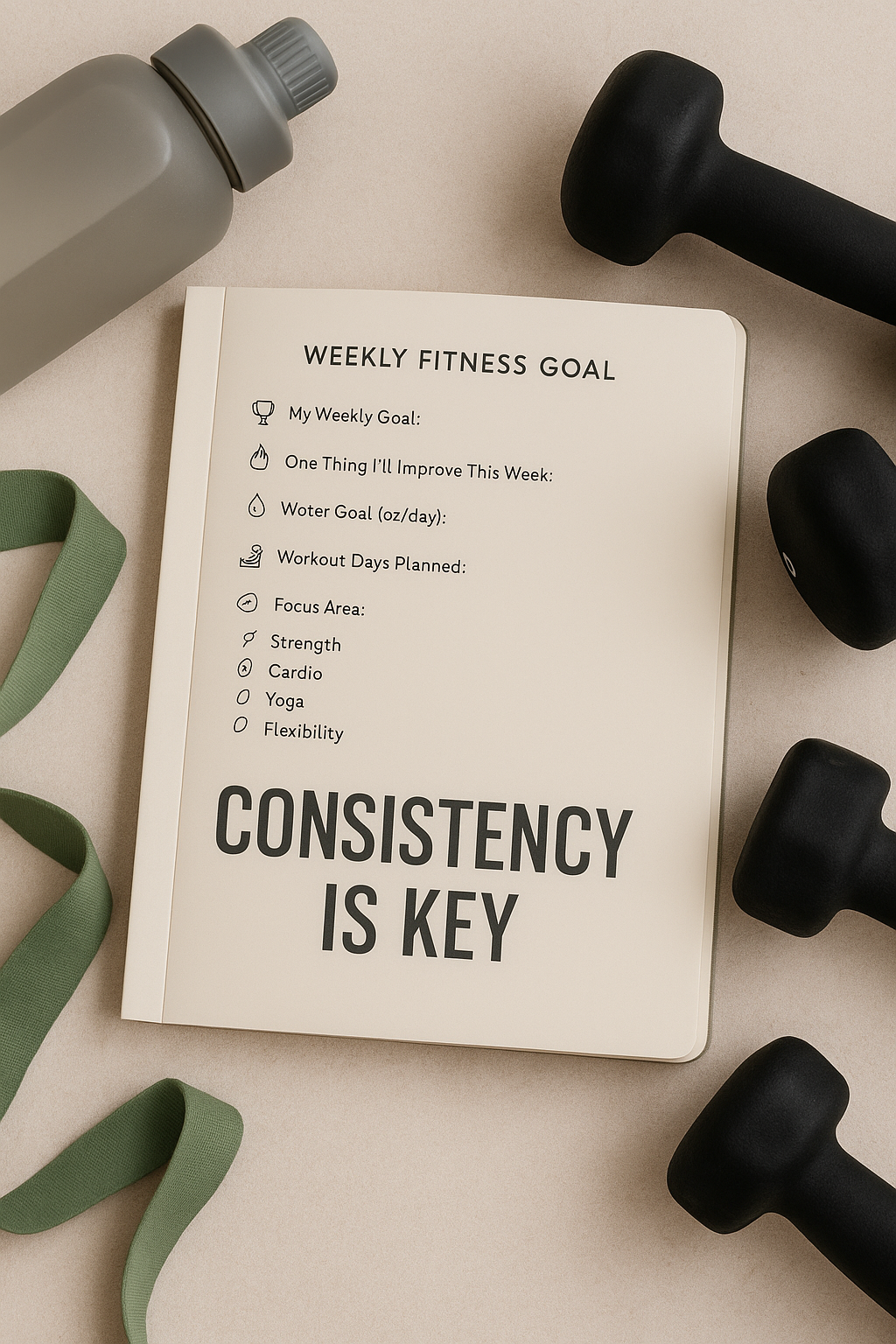 Ultimate Weekly Fitness Planner | Track Workouts, Meals & Progress